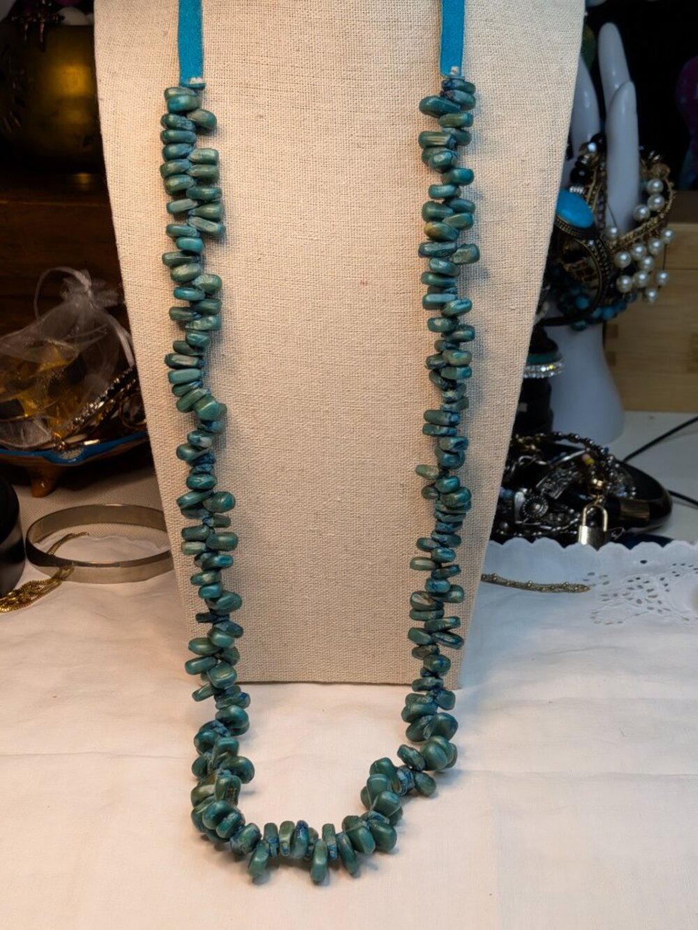 Pueblo Corn Dance Necklace – Signed Folk Art